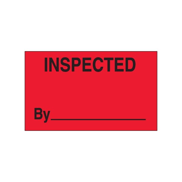 Bsc Preferred 3 x 5'' - ''Inspected By'' Fluorescent Red Labels BUY00023937 - main